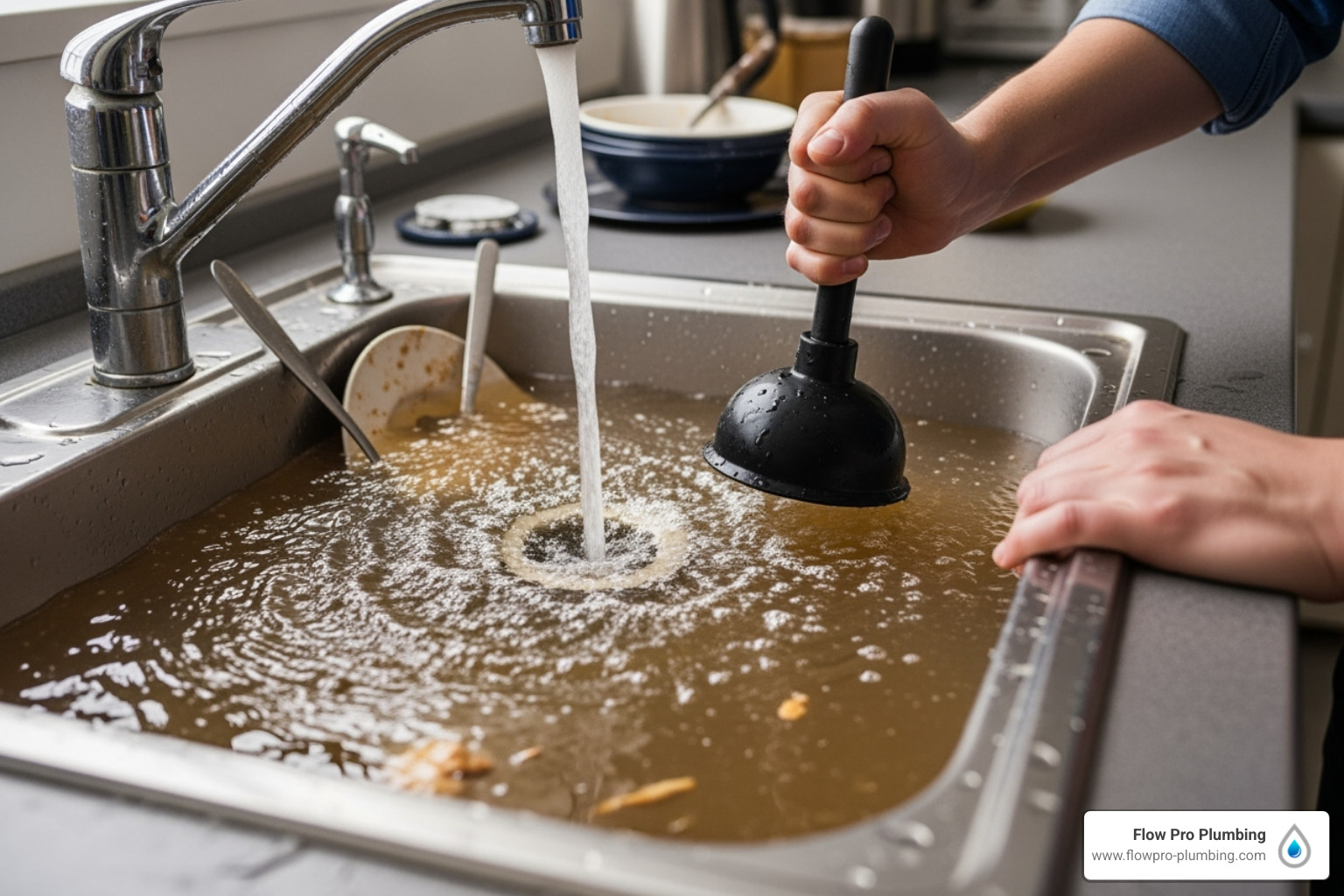Home kitchen sink clog removal